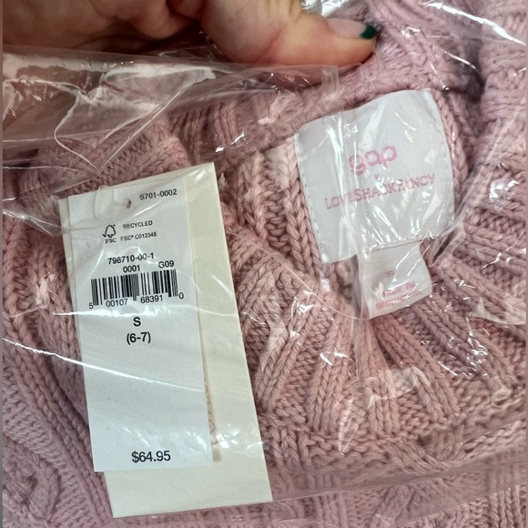 NWT Gap × LoveShackFancy Kids Cable-Knit Cropped Sweater - Picture 6 of 6